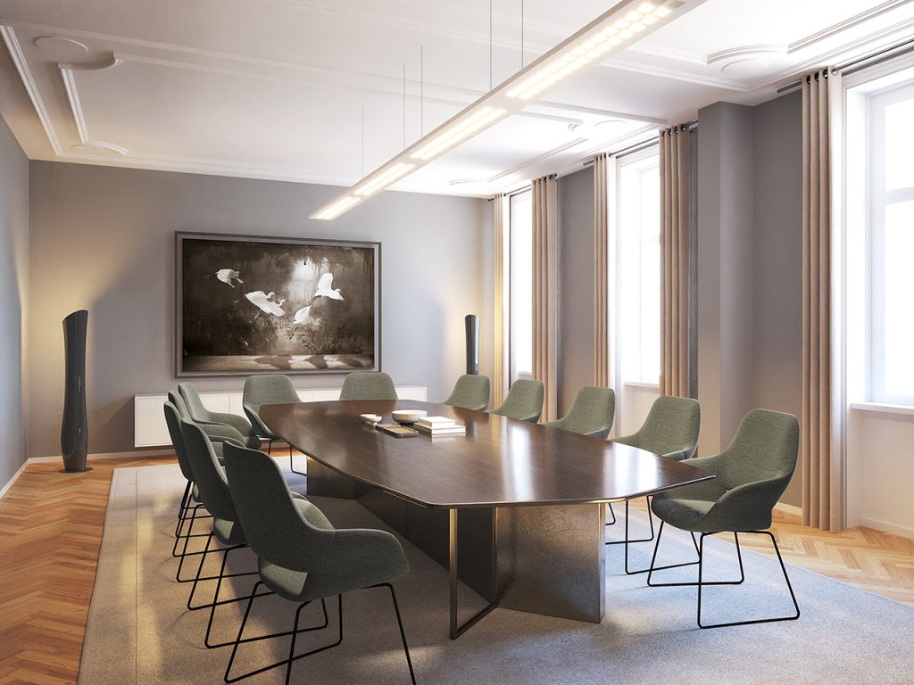 conference table steel interior design rendering copyright archisphere architect and interior designer